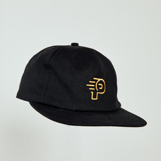 Black Monogram 5 Panel Cap