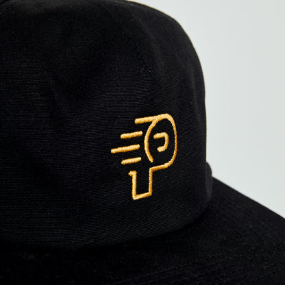 Black Monogram 5 Panel Cap