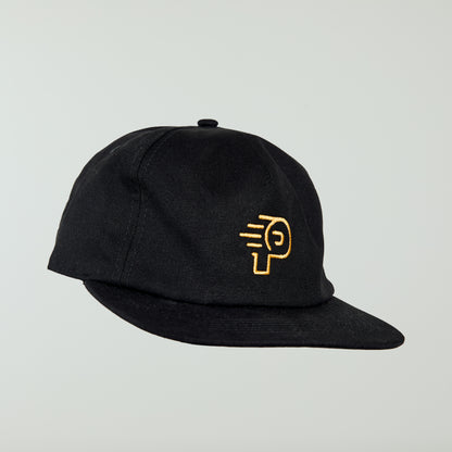 Black Monogram 5 Panel Cap