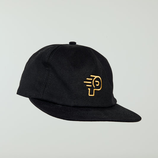 Black Monogram 5 Panel Cap